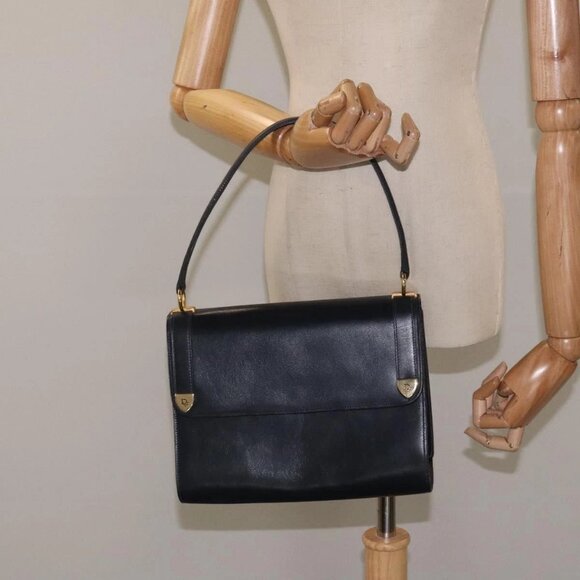 Christian Dior Shoulder Bag Leather Navy Gold Auth - Picture 14 of 16